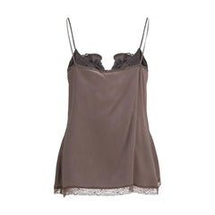 Magda Butrym Brown Silk Sleeveles T-Shirt - IT40 | M