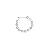 Magda Butrym silver metal necklace featuring a bold sculptural chain design for a refined evening aesthetic.