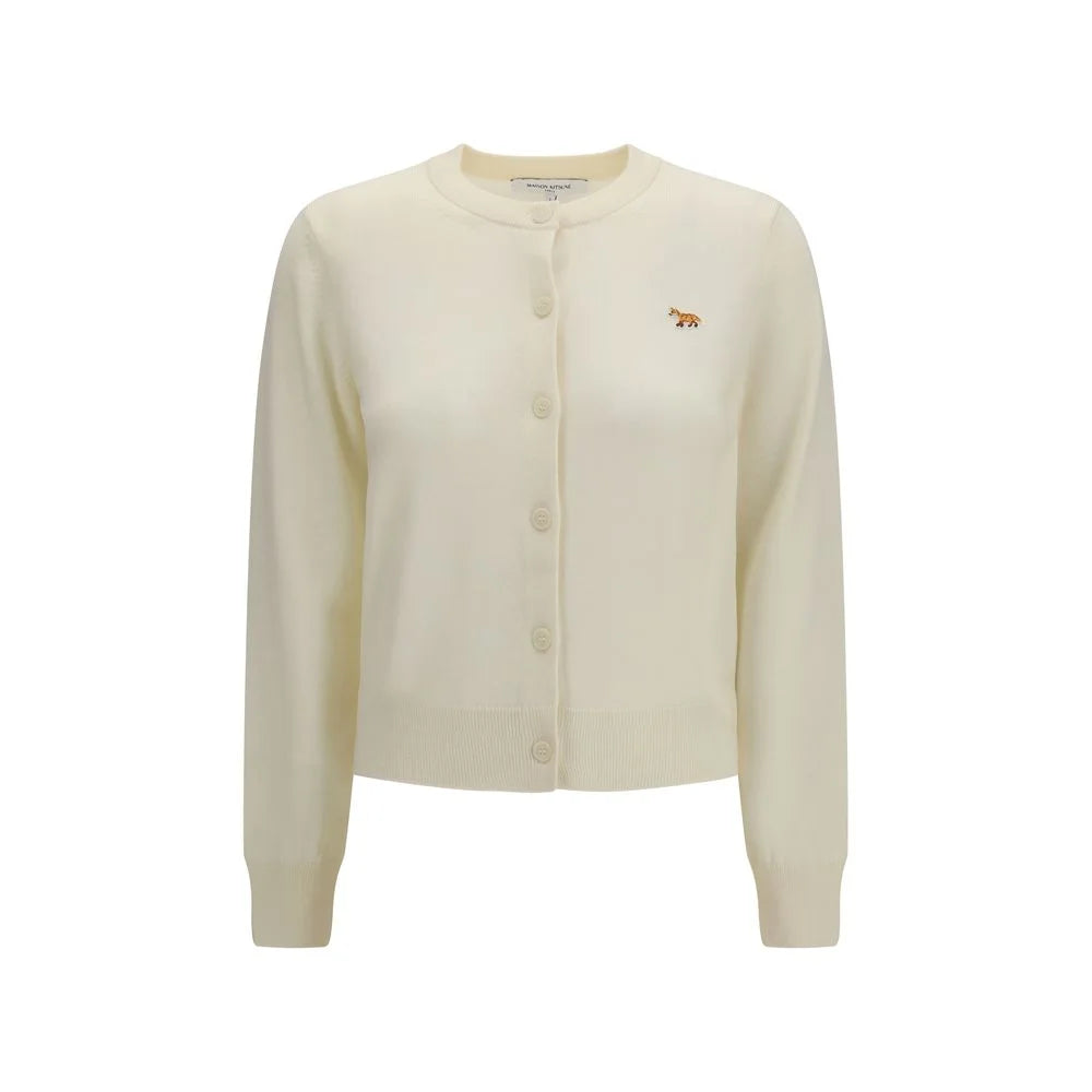 Cardigan en coton beige Maison Kitsuné