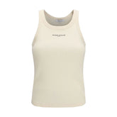 Maison Kitsuné Beige Cotton Sleeveles T-Shirt
