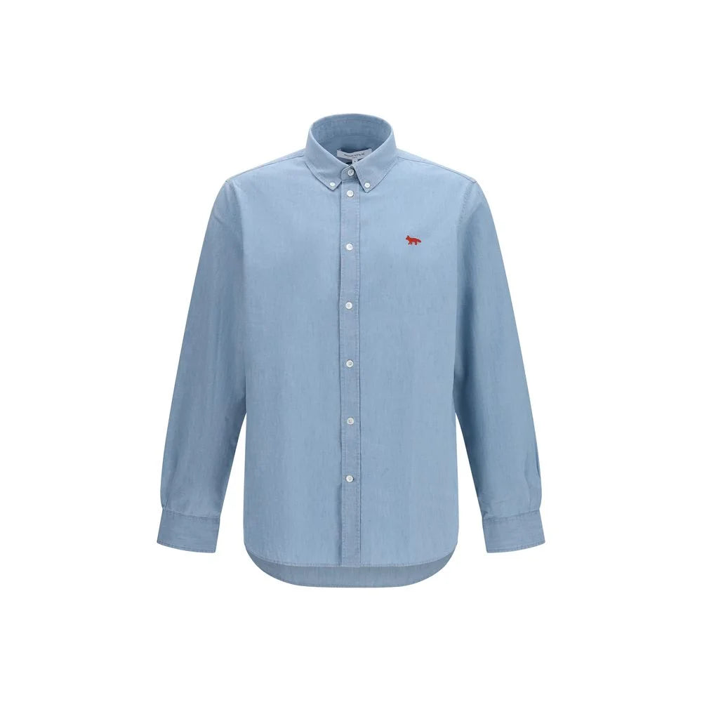 Maison Kitsuné Blue Cotton Shirt