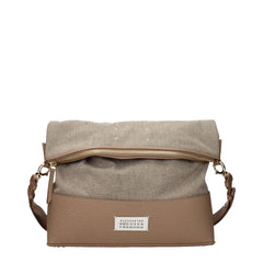Maison Margiela Beigefarbene Stoff-Schultertasche