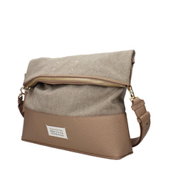 Maison Margiela Beigefarbene Stoff-Schultertasche