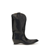 Maison Margiela Black Calf Leather Bos Taurus Ankle Boots - EU40/US7