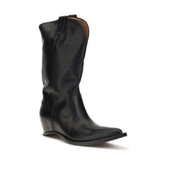 Maison Margiela Black Calf Leather Bos Taurus Ankle Boots - EU40/US7
