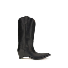 Maison Margiela Black Calf Leather Bos Taurus Boots - EU40/US10