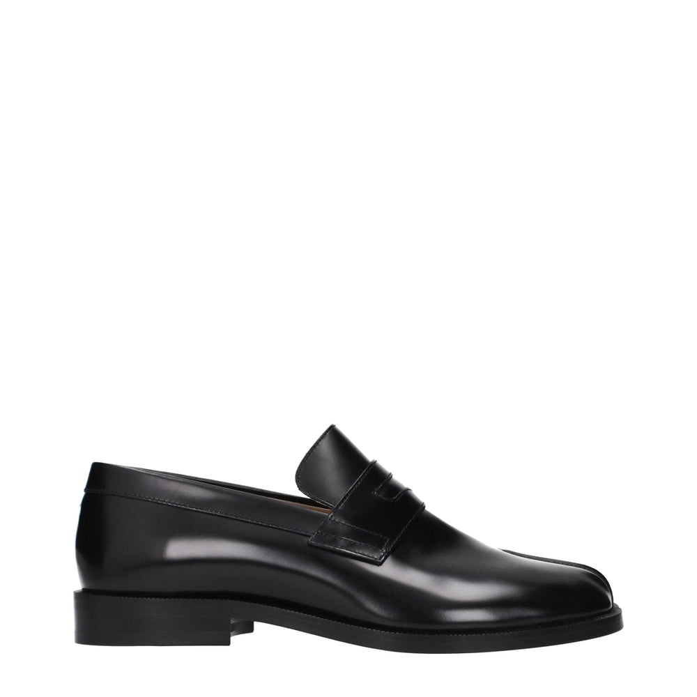 Maison Margiela Black Leather Slip-On Loafers - EU40/US7