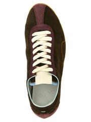 Maison Margiela bruna atletiska sneakers i kalvskinn