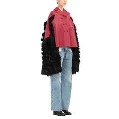 Maison Margiela Faux Fur Trimmed Leather Cape Jacket - Capes