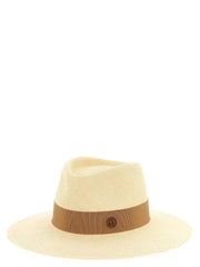 Maison Michel Beige Straw Fedora - S