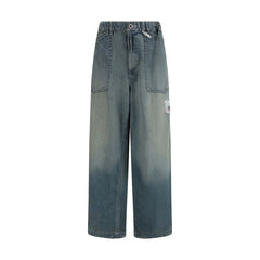 Jean coupe décontractée en coton bleu Maison Mihara Yasuhiro