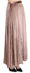 Mangano Chocolate Viscose High Waist A-line Maxi Skirt - IT40|S