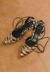 Mangará Atelier Animal Print Calf Leather Pumps Jaborandi – Women’S Strappy Pointed-Toe Heels