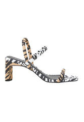Mangará Atelier Animal Print Calf Leather Sandals – Women’S 6.5 Cm Block Heel Open Toe