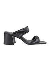 Mangará Atelier Black Goat Leather Mules Xaxim – Women’S 6.5 Cm Block Heel Sandals