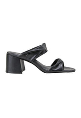 Mangará Atelier Black Goat Leather Mules Xaxim – Women’S 6.5 Cm Block Heel Sandals