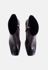 Mangará Atelier Black Goat Leather Senna Boots – 7.6 Cm Block Heel