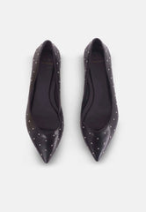 Mangará Atelier Black Leather Ballerinas Hamelia – Pointed-Toe Flats With Studs