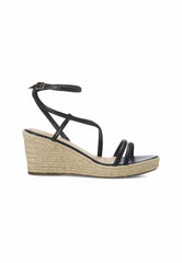 Mangará Atelier Black Leather Espadrille Wedges Romã – Women’S Jute Platform Sandals