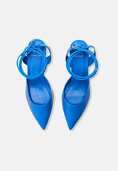 Mangará Atelier Blue Goat Leather Pointed Toe Heels – Elegant Women’S Pumps