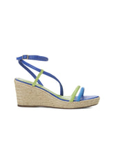 Mangará Atelier Blue Leather Espadrille Wedges Romã – Women’S Jute Platform Sandals