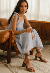 Mangará Atelier Brown Calf Leather Sandals CaúNa – Women’S Strappy 6.5 Cm Block Heel Wrap Design