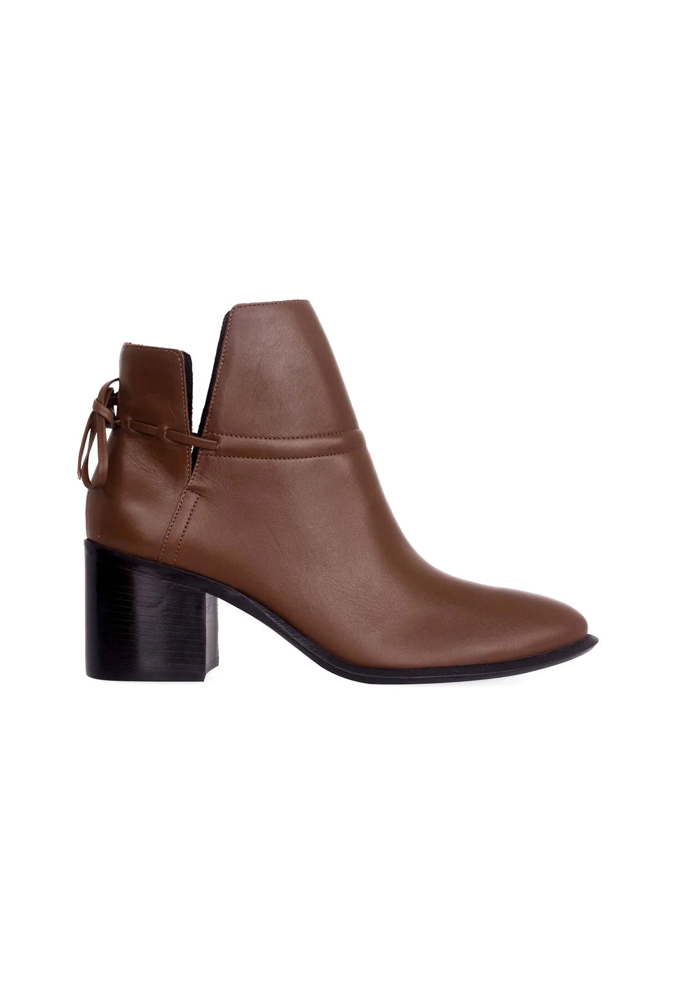 Mangará Atelier Brown Leather Ankle Boots Attalea – Women’S Block Heel Booties
