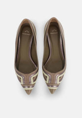 Mangará Atelier Brown Leather Ballerinas – Women’S Flat Shoes With Layered Detail