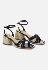 Mangará Atelier Marica Block Heels Black Sandals - Elegant & Comfortable