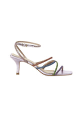 Mangará Atelier Multicolor Crystal Leather Sandals – 8 Cm Heeled Strappy Design