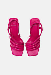 Mangará Atelier Pink Calf Leather Sandals Cedro – Women’S 8 Cm Cylindrical Block Heel