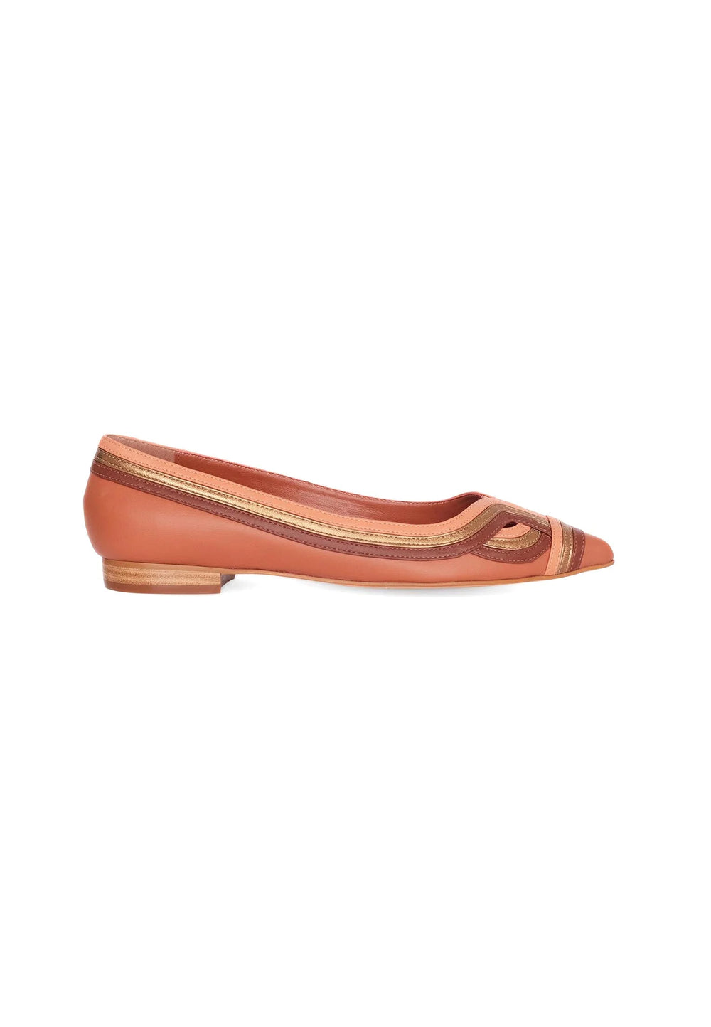 Mangará Atelier PINK Leather Ballerinas – Women’S Flat Shoes With Layered Detail