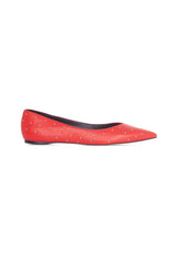 Mangará Atelier Red Leather Ballerinas Hamelia – Pointed-Toe Flats With Studs