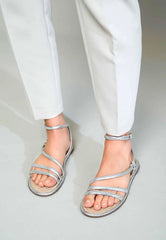 Mangará Atelier Silver Angico LEATHER STRAPPY SANDALS