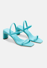 Mangará Atelier Turquoise Goat Leather Sandals – 6.5 Cm Block Heel