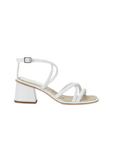 Mangará Atelier White Bromelia Women’S Sandals - Block Heel