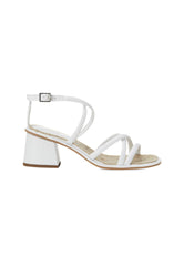 Mangará Atelier White Bromelia Women’S Sandals - Block Heel