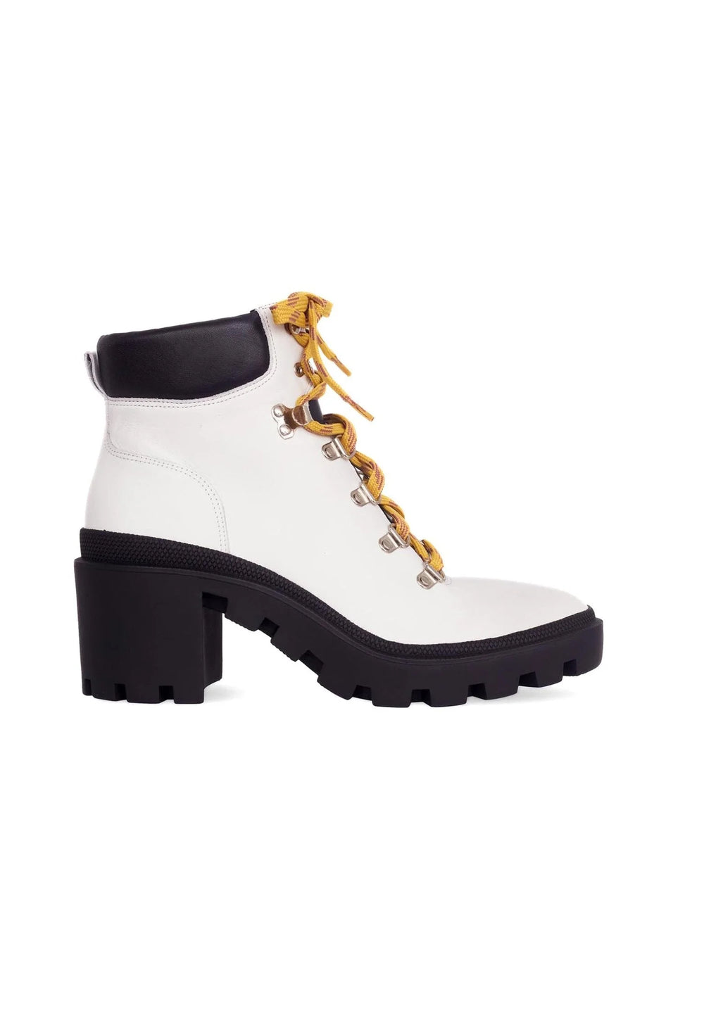Mangará Atelier White Combat Boots – Stylish 9 Cm Block Heel Design