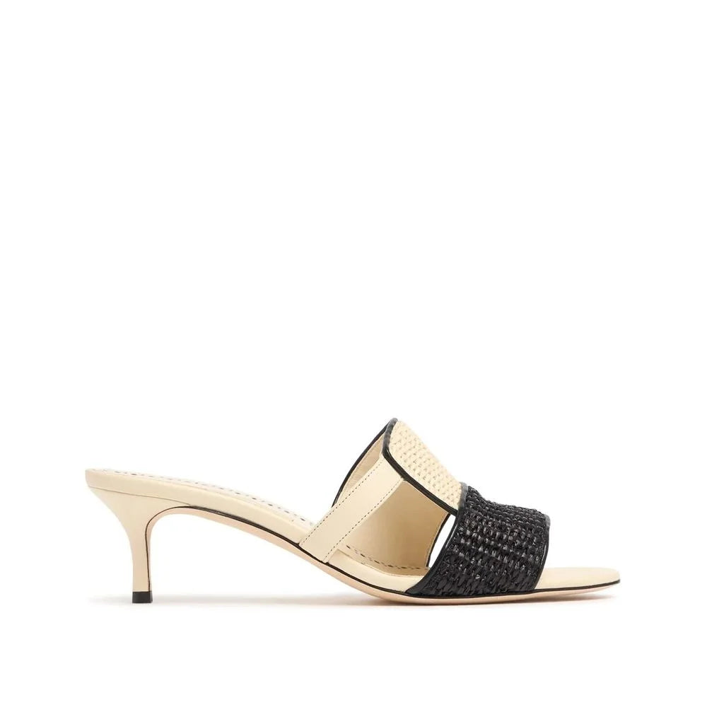 Manolo Blahnik Beige Leather Flat Sandals - EU37/US7