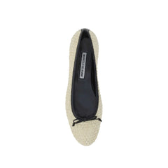 Manolo Blahnik Beige Raffia Ballet Flats - EU41/US11