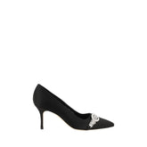 Manolo Blahnik Black Asapump Satin Pumps - EU40/US9.5 - Heels