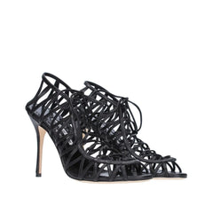Manolo Blahnik Black Leather Sandals
