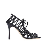 Manolo Blahnik Black Leather Sandals