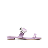 Manolo Blahnik Purple Silk Flat Sandals - EU36/US6