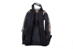 Marc Jacobs Signet Medium Black Logo Printed Leather Shoulder Backpack Bookbag - Backpacks