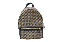 Marc Jacobs Signet Medium Black Logo Printed Leather Shoulder Backpack Bookbag - Backpacks
