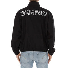 Marcelo Burlon Black Cotton Shell Jacket