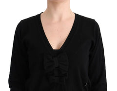 MARGHI LO’ Black Wool Blouse Sweater - Sweaters