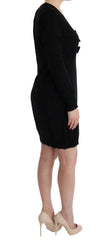 MARGHI LO’ Black Wool Long Sleeve Shift Dress - Dresses