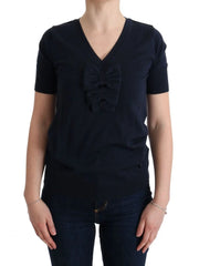 MARGHI LO’ Blue 100% Lana Wool Blouse Top - T-Shirts